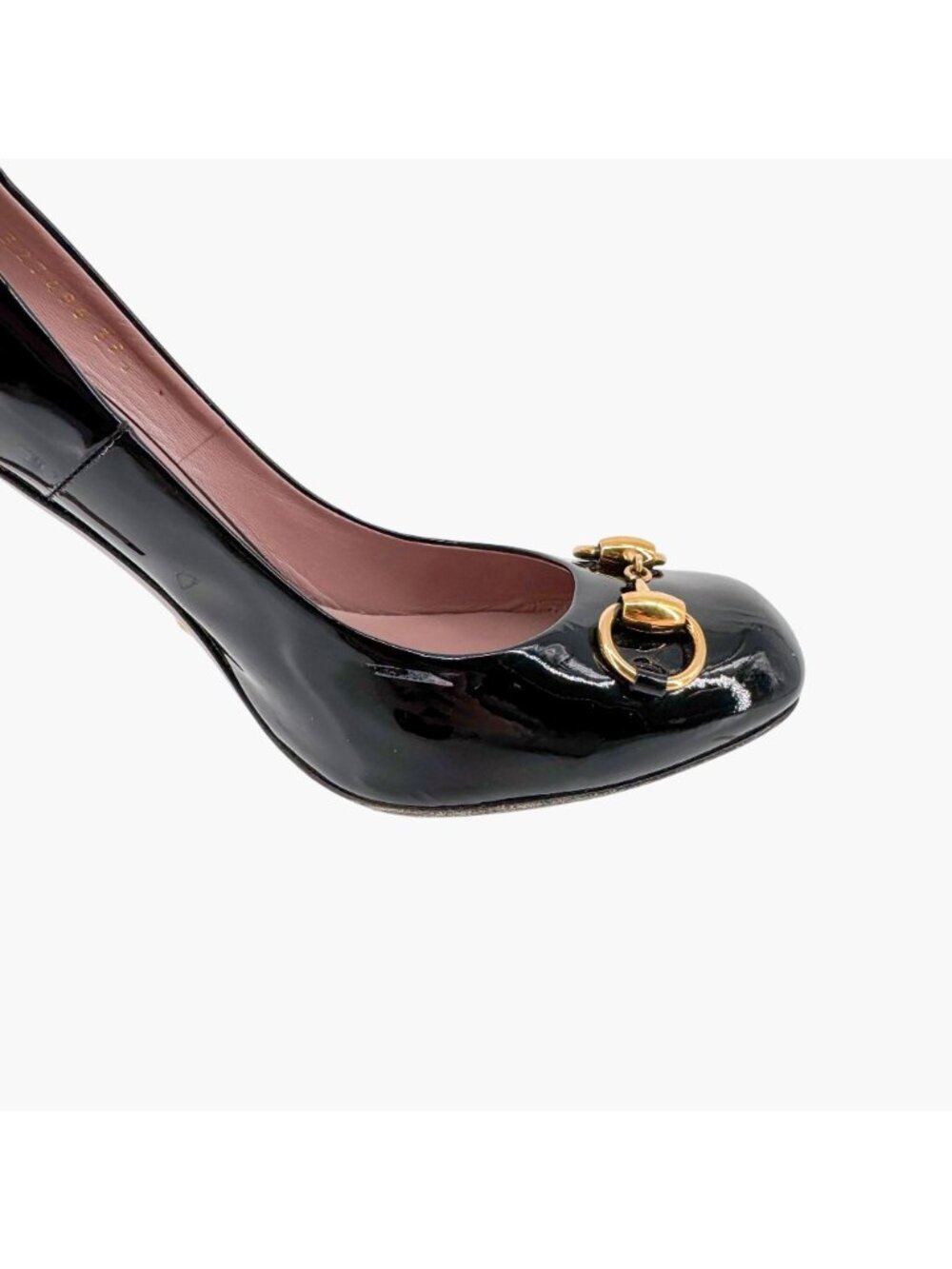 Gucci Square Toe Horsebit Pumps Size 39.5 US 9.5 Black Patent Leather High Heels - Picture 12 of 15
